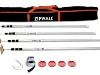 A set of poles and accessories for the zippwall