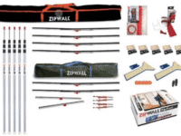 A set of poles, bags and accessories for fishing.