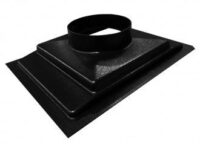A black square shaped plastic object sitting on top of a floor.
