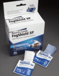 A box of fogshield xp anti fog wipes