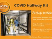 A picture of the inside of an ada room with people in it.