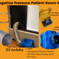 A picture of the negative pressure patient room kit.