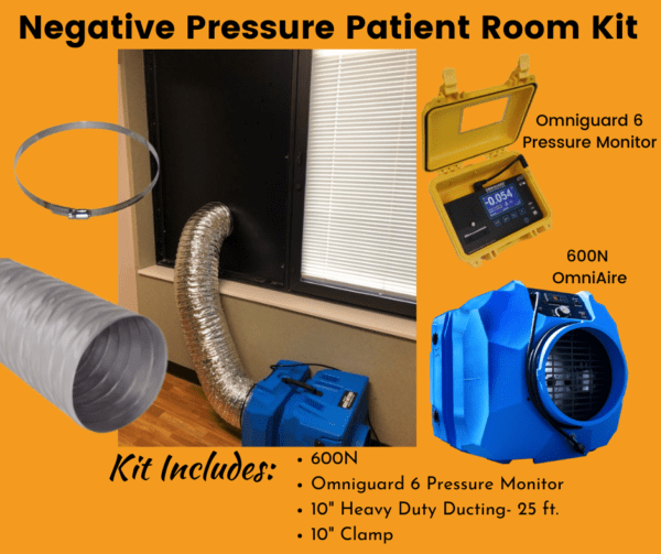 A picture of the negative pressure patient room kit.